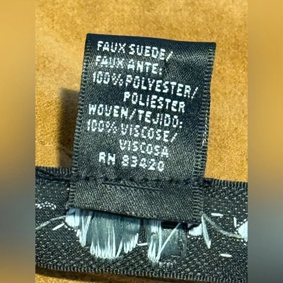 August Silk Women’s L Blouse Faux Suede Brown Cream Western Neutral Career EUC - Picture 6 of 16